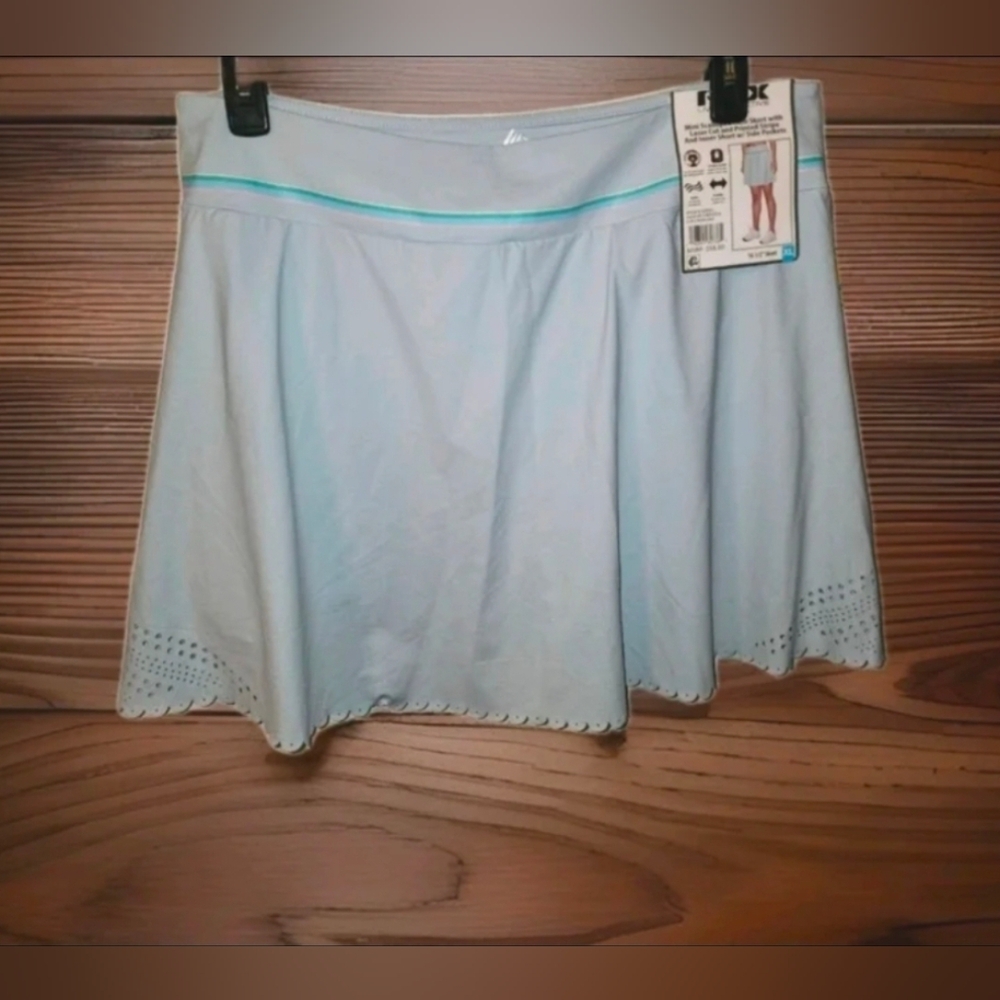 RBX Soft Light Blue Mini Scalloped Hem Inner Shorts Athletic Skort Tennis Golf